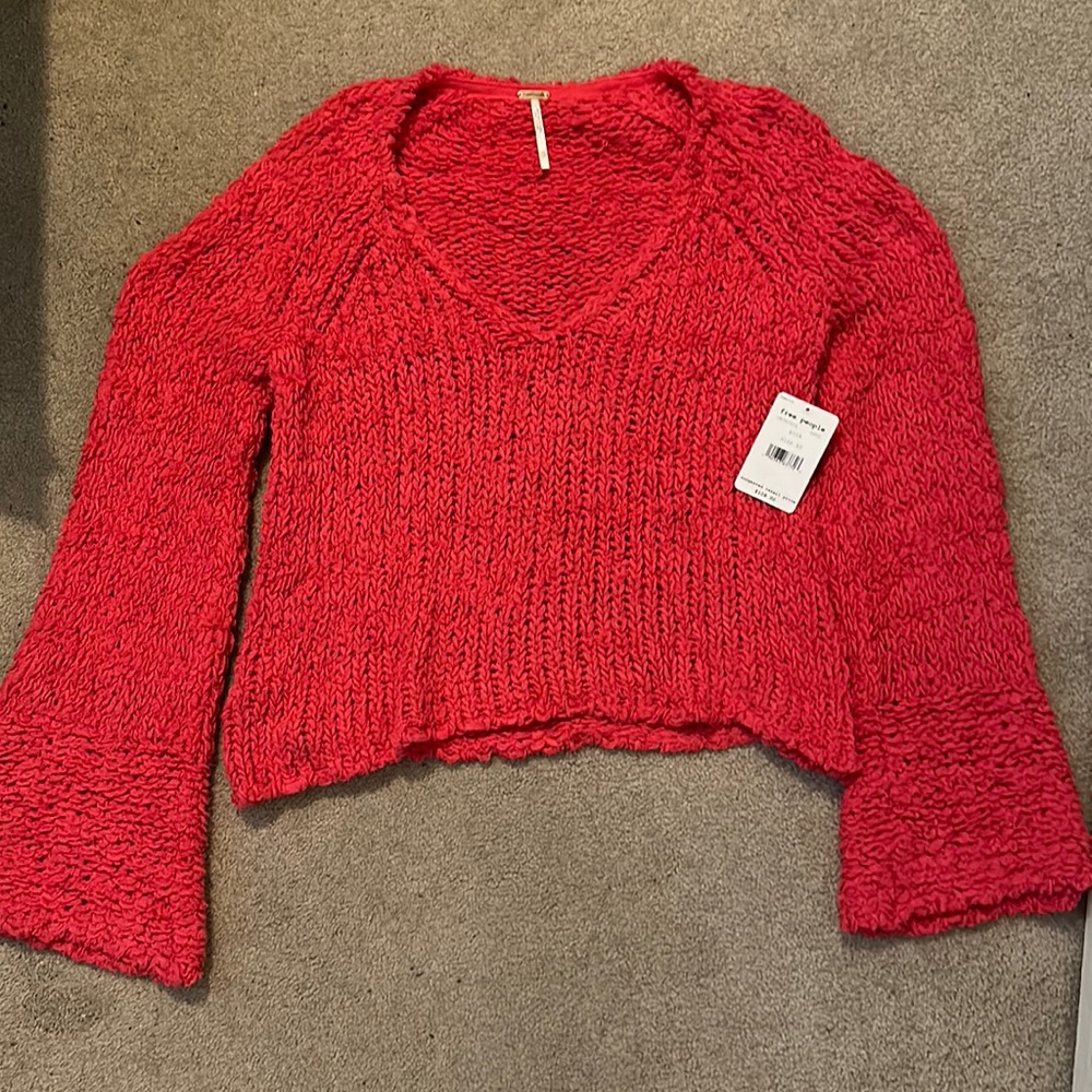 Free people knit bell sleeve sweater